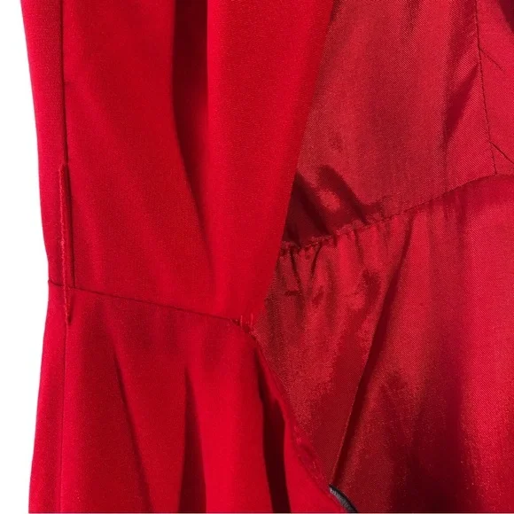 Jill Stuart V-Neck Red Halter Gown with Keyhole Back Size 2 - Picture 5 of 8